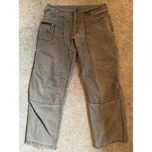 Kuhl Pants Men‎ 34x30 Brown Canvas Hike Trail Climb Camp Trek Pockets